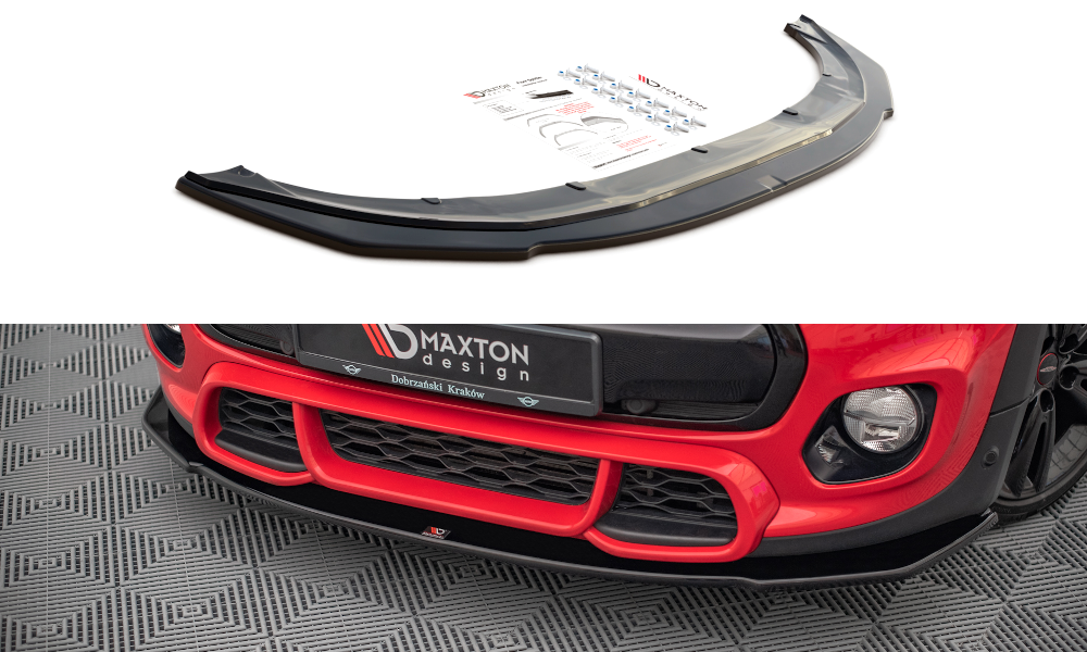 Maxton Design Street+ Spoilerlippe Front Ansatz passend für Mini Cooper S John Cooper Works F56 schwarz Hochglanz