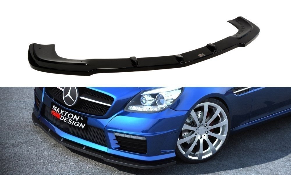 Maxton Design Street+ Spoilerlippe Front Ansatz passend für Mercedes-Benz SLK 55 AMG R172 schwarz Hochglanz