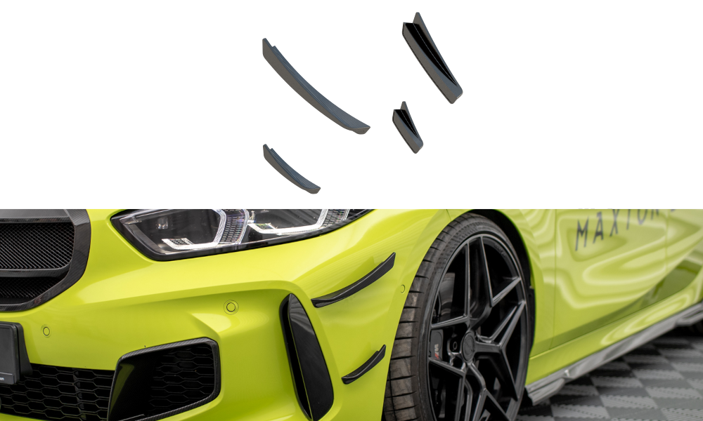Maxton Design Carbon Fiber Front Bumper Wings (Canards) Prepreg BMW 1er M-Paket / M135i / 128ti F40 für BMW 1er F40