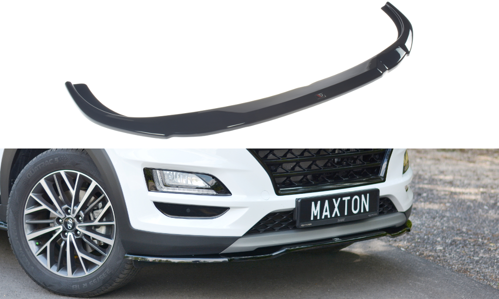 Maxton Design Street+ Spoilerlippe Front Ansatz V.2 passend für Hyundai Tucson Mk3 Facelift schwarz Hochglanz