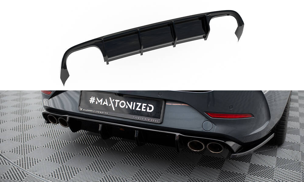 Maxton Design Diffusor Heck Ansatz passend für Cupra Leon ST Mk1 Facelift schwarz Hochglanz