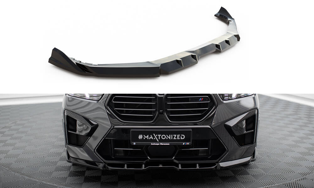 Maxton Design Street+ Spoilerlippe Front Ansatz V.1 passend für BMW X5 M F95 Facelift schwarz Hochglanz