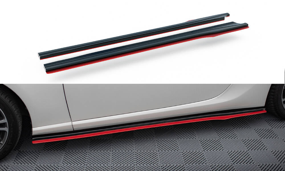 Maxton Design Street+ Seitenschweller Leisten V.2 passend für Subaru BRZ Mk1 / Mk1 Facelift / Toyota GT86 Facelift schwarz Hochglanz
