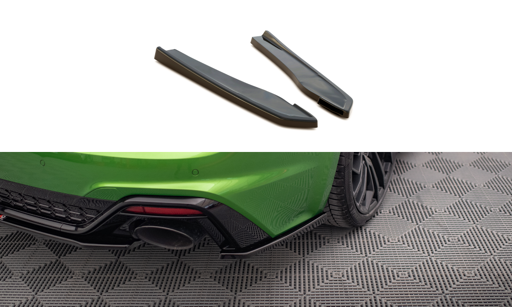 Maxton Design Heck Ansatz Flaps Diffusor passend für Audi RS5 F5 Facelift schwarz Hochglanz