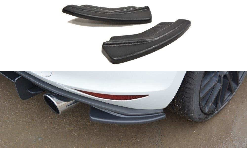 Maxton Design Heck Ansatz Flaps Diffusor passend für VW GOLF 7 GTI schwarz Hochglanz