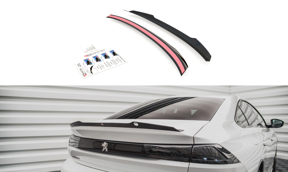 Maxton Design Spoiler CAP passend für Peugeot 508 Limousine Mk2 schwarz Hochglanz