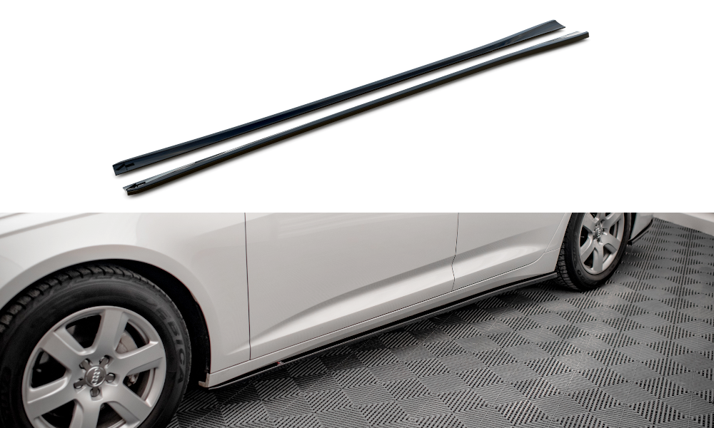 Maxton Design Street+ Seitenschweller Leisten passend für Audi A6 C8 schwarz Hochglanz