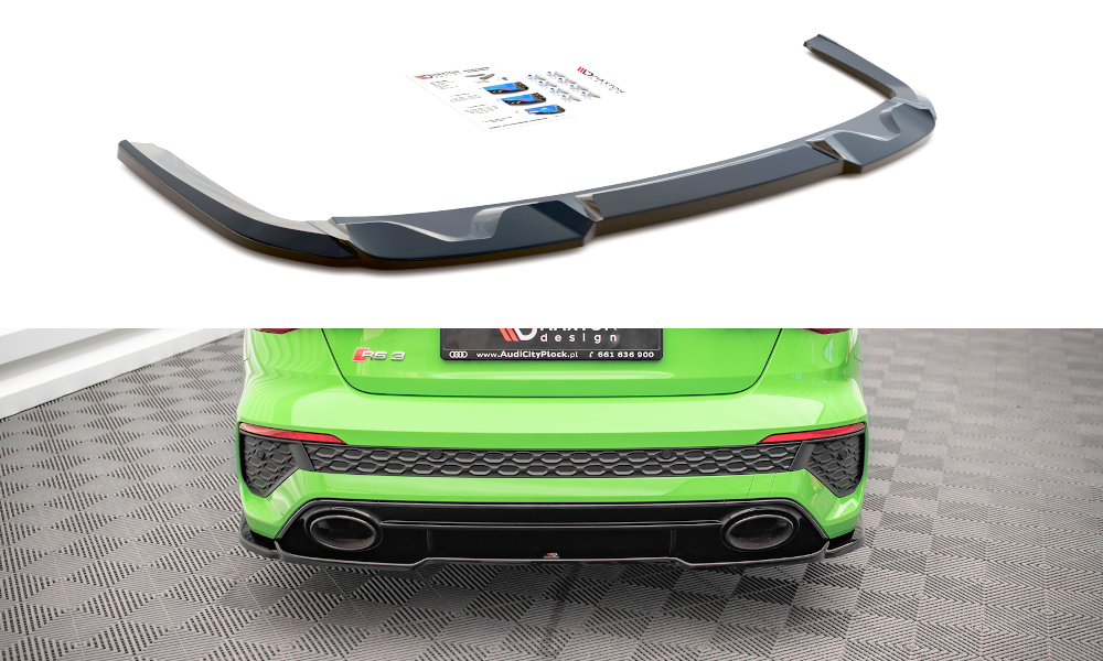 Maxton Design Heckansatz Audi RS3 Limousine 8Y schwarz Hochglanz für Audi A3