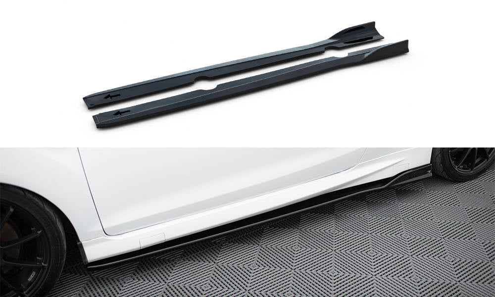 Maxton Design Street+ Seitenschweller Leisten passend für V.3 passend für Ford Fiesta ST / ST-Line Mk7 schwarz Hochglanz