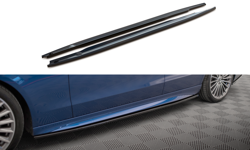 Maxton Design Street+ Seitenschweller Leisten passend für Mercedes-Benz C AMG-Line / 43 AMG W206 schwarz Hochglanz