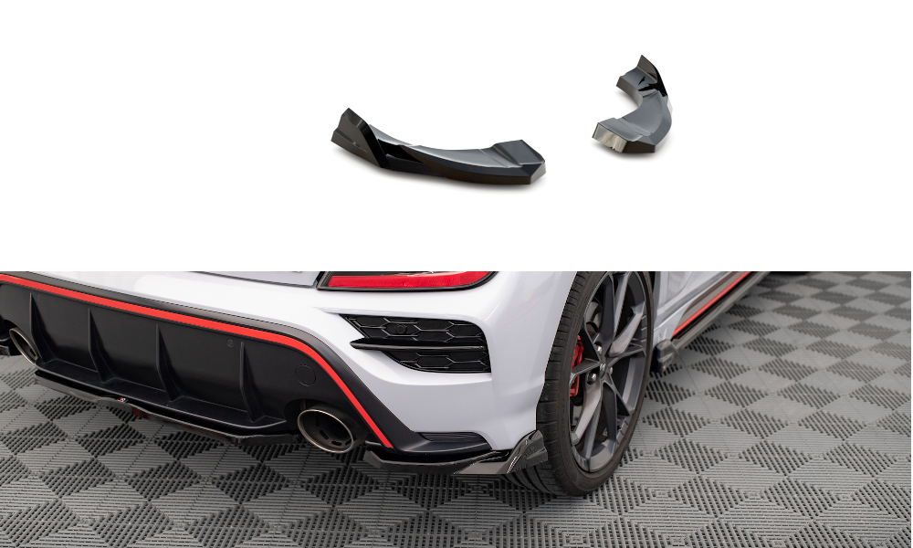 Maxton Design Heck Ansatz Flaps Diffusor V.2 passend für Hyundai Kona N Mk1 schwarz Hochglanz