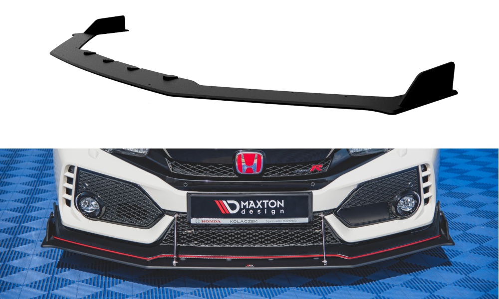 Maxton Design Street Pro Street+ Spoilerlippe Front Ansatz passend für Honda Civic Type-R Mk10 / Mk10 Facelift