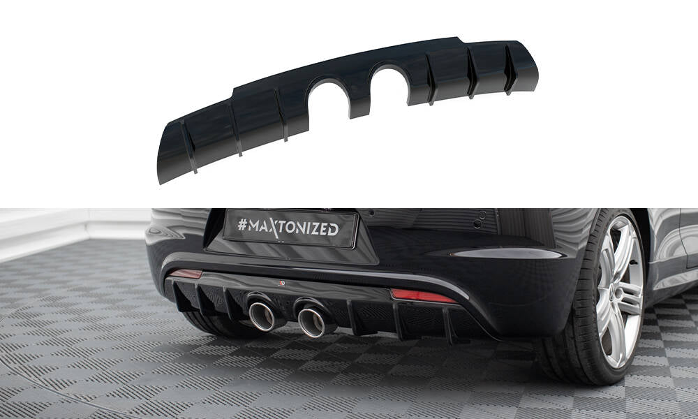 Maxton Design Diffusor Heck Ansatz V.3 passend für VW Scirocco R Mk3 schwarz Hochglanz