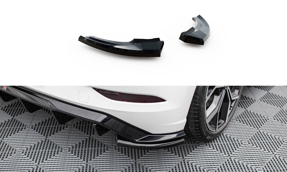 Maxton Design Heck Ansatz Flaps Diffusor passend für VW Polo GTI Mk6 Facelift schwarz Hochglanz