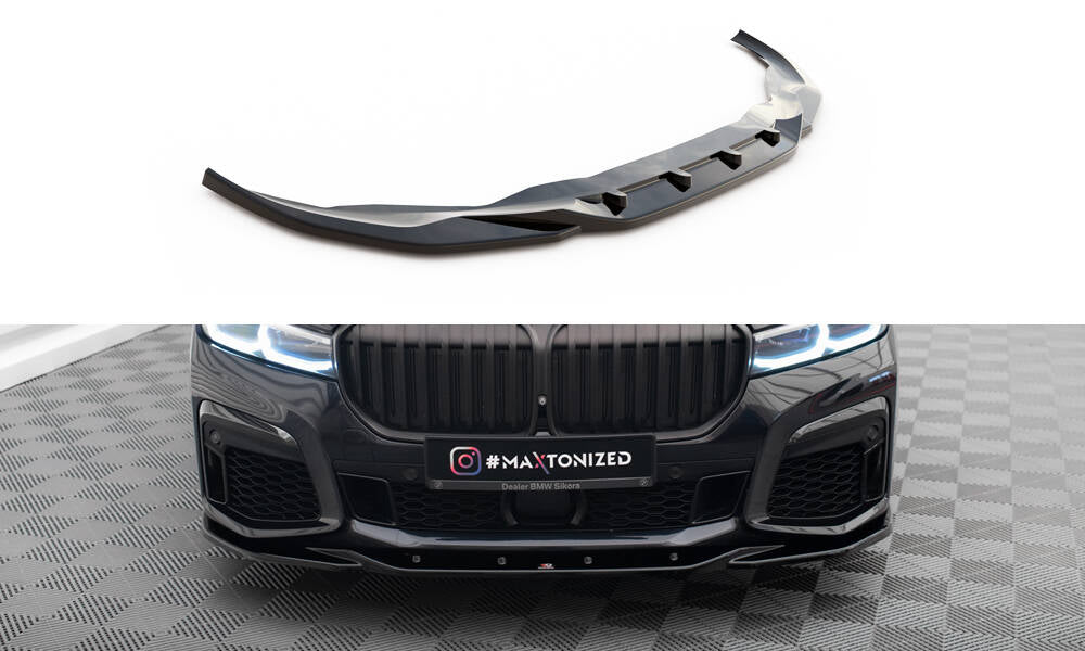 Maxton Design Street+ Spoilerlippe Front Ansatz V.3 passend für BMW 7 M-Paket G11 / G12 Facelift schwarz Hochglanz