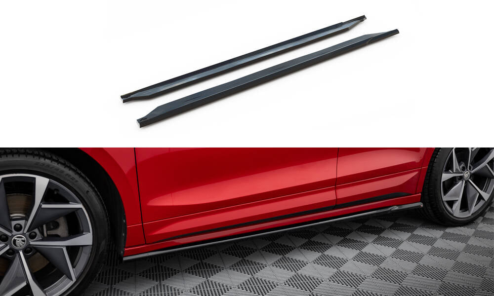 Maxton Design Street+ Seitenschweller Leisten passend für Skoda Enyaq Coupe iV RS schwarz Hochglanz