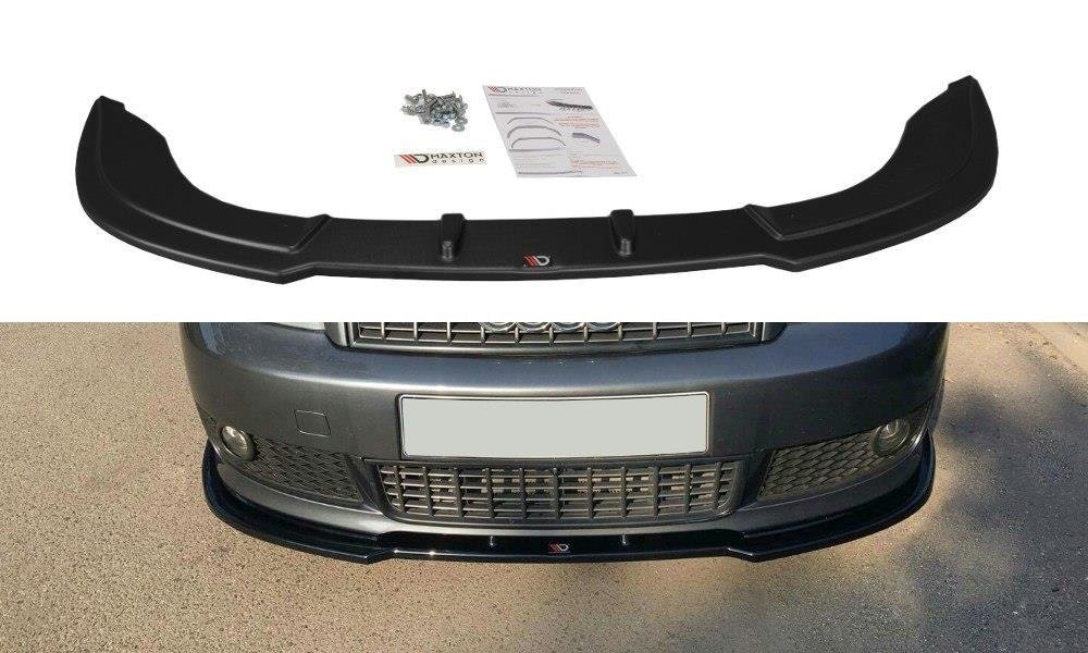 Maxton Design Street+ Spoilerlippe Front Ansatz V.2 passend für Audi A4 S-Line B6 schwarz Hochglanz