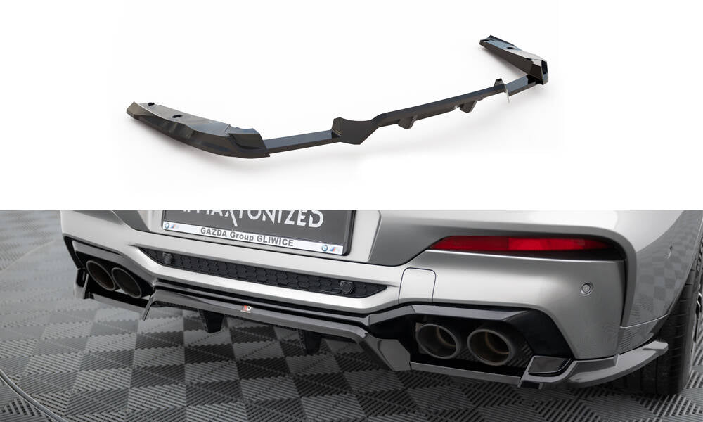 Maxton Design Street+ Mittlerer Diffusor RACE passend für BMW X4 M F98 schwarz Hochglanz