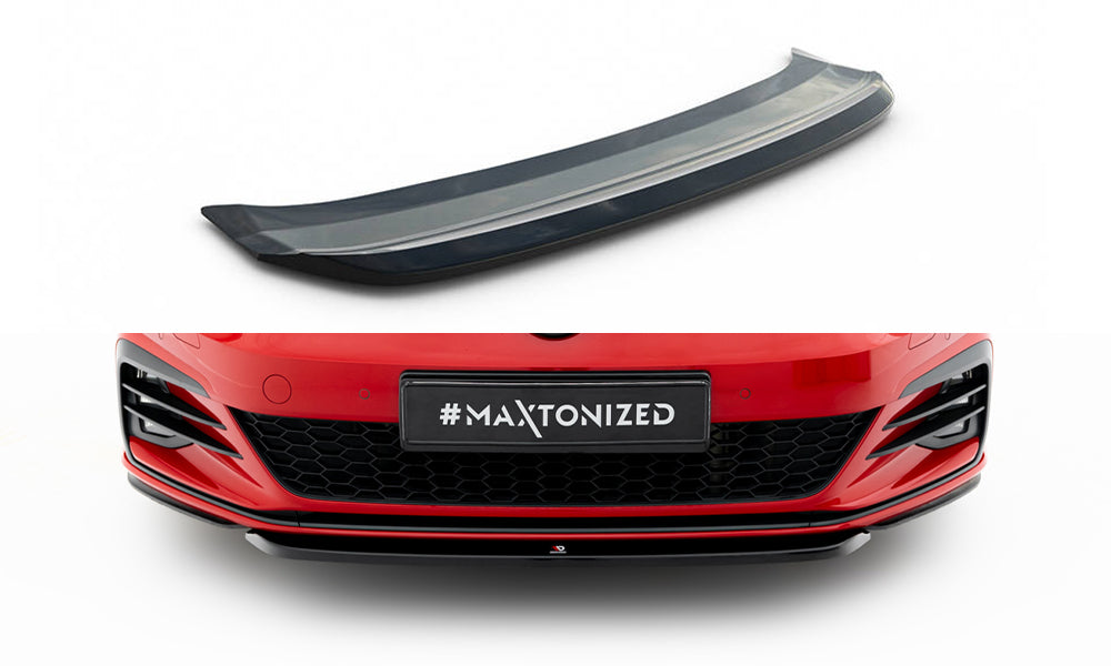 Maxton Design Street+ Spoilerlippe Front Ansatz V.5 passend für VW Golf GTI / GTD Mk7 Facelift schwarz Hochglanz