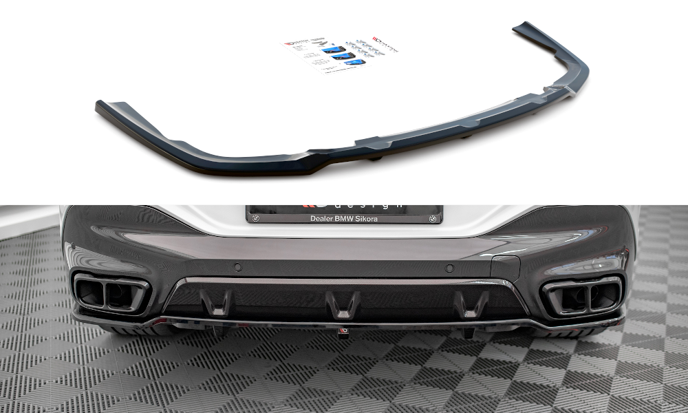 Maxton Design Street+ Mittlerer Diffusor RACE passend für V.1 BMW X6 M-Paket G06 schwarz Hochglanz