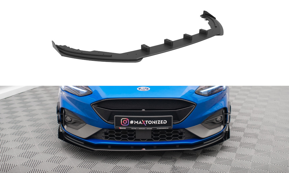 Maxton Design Street Pro Street+ Spoilerlippe Front Ansatz passend für + Flaps passend für Ford Focus ST / ST-Line Mk4 schwarz Hochglanz