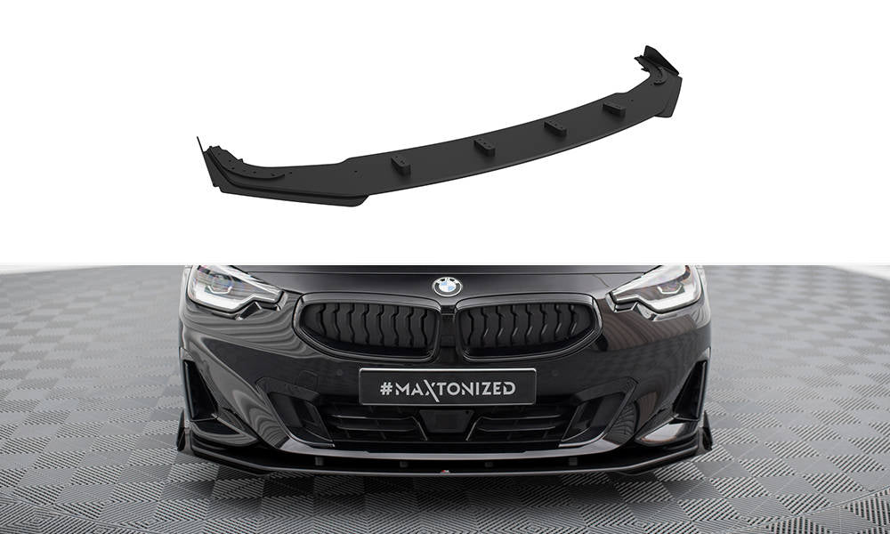 Maxton Design Street Pro Street+ Spoilerlippe Front Ansatz + Flaps passend für BMW 2 Coupe G42 schwarz Hochglanz