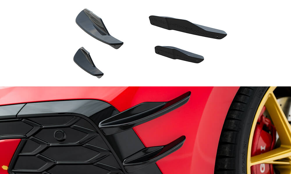 Maxton Design Stoßstangen Flaps Wings vorne Canards passend für VW Golf GTI Clubsport Mk8 Facelift