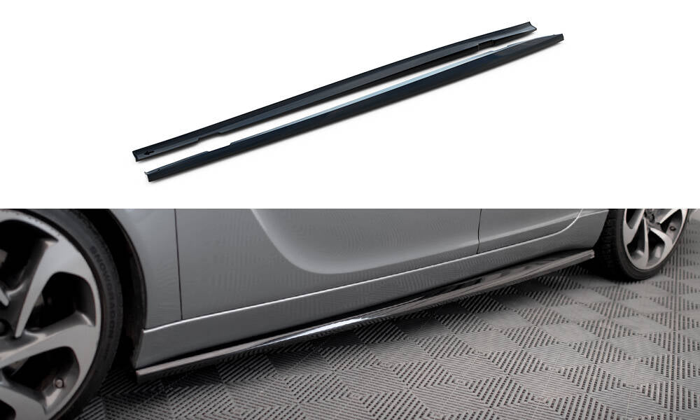 Maxton Design Street+ Seitenschweller Leisten passend für Opel Insignia OPC-Line Mk1 schwarz Hochglanz