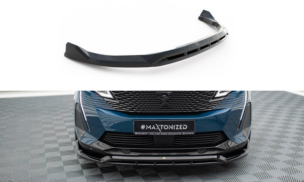 Maxton Design Street+ Spoilerlippe Front Ansatz passend für Peugeot 3008 GT-Line Mk2 Facelift schwarz Hochglanz