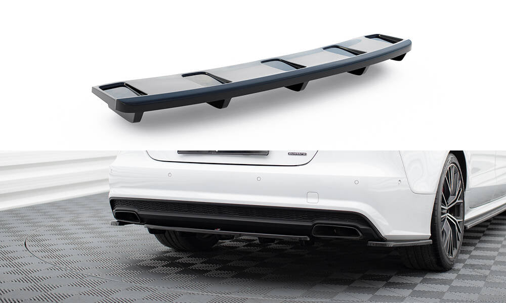Maxton Design Heckansatz im DTM LOOK Audi A7 S-Line C7 Facelift schwarz Hochglanz für Audi A7