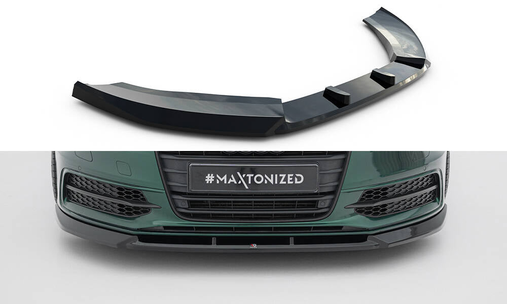 Maxton Design Street+ Spoilerlippe Front Ansatz V.3 passend für Audi A6 S-line / S6 C7 schwarz Hochglanz