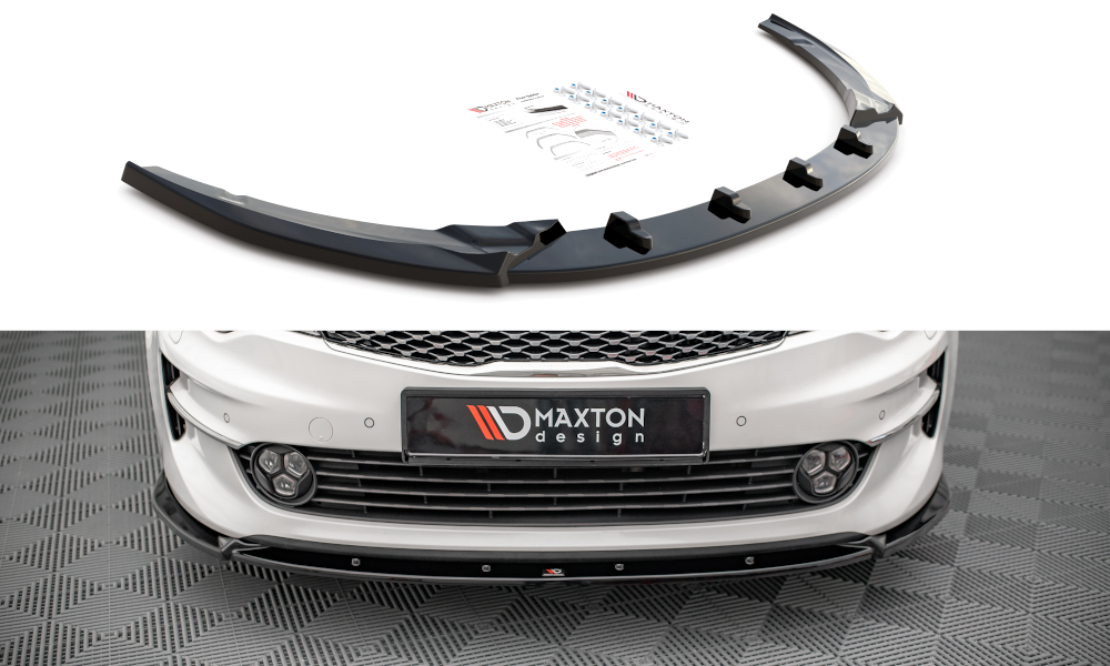 Maxton Design Street+ Spoilerlippe Front Ansatz V.1 passend für Kia Optima Mk4 schwarz Hochglanz