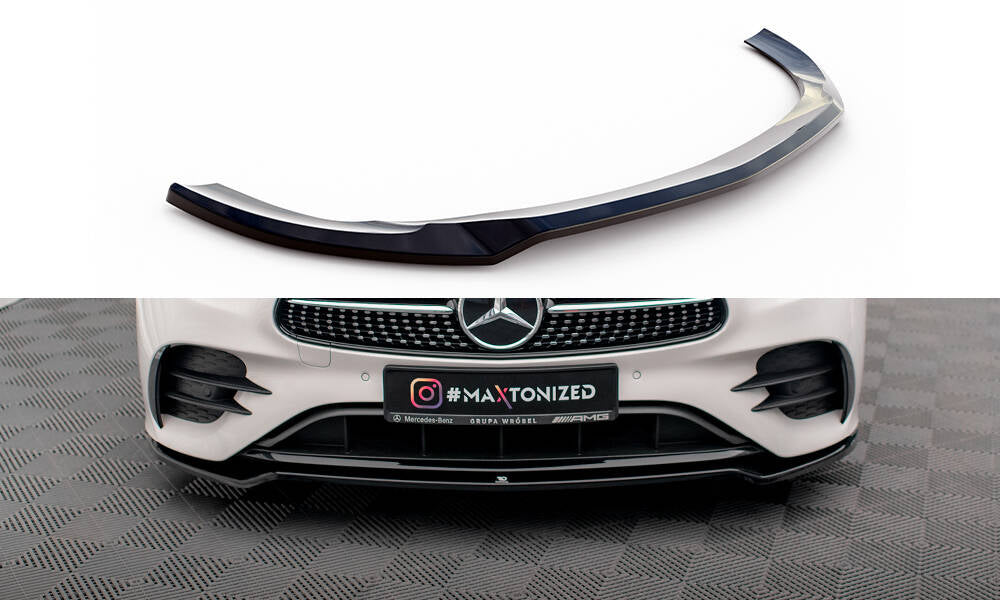 Maxton Design Street+ Spoilerlippe Front Ansatz V.1 passend für Mercedes-Benz E-Klasse W213 Coupe Facelift (C238 Facelift) / Cabriolet (A238 Facelift) AMG-Line / 53 AMG schwarz Hochglanz