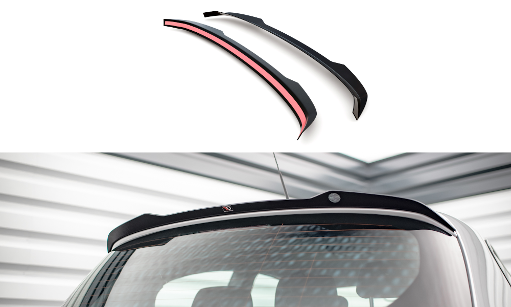 Maxton Design Spoiler CAP V.2 passend für BMW 1er E81 Facelift schwarz Hochglanz