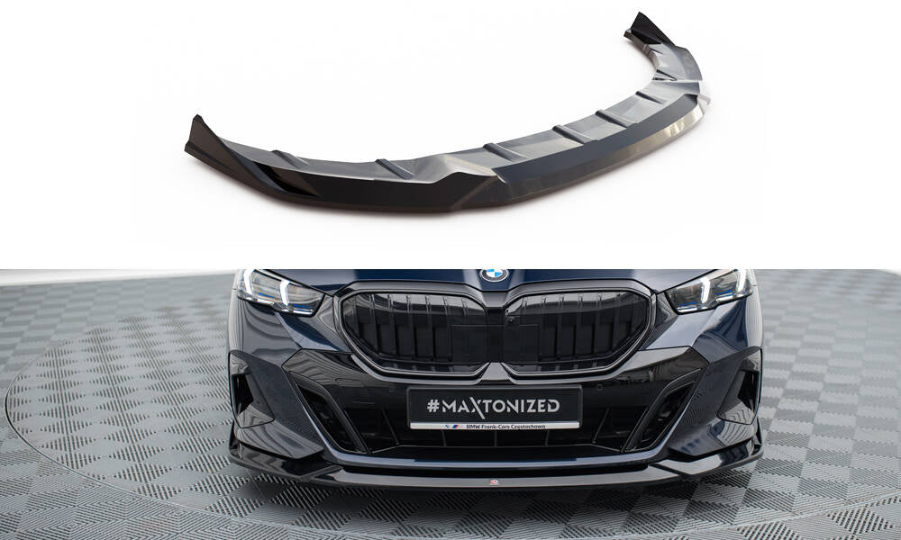 Maxton Design Street+ Spoilerlippe Front Ansatz V.2 passend für BMW 5er / i5 M-Paket Limousine / Touring G60 / G61 schwarz Hochglanz