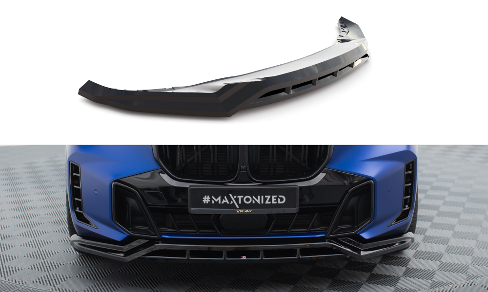 Maxton Design Street+ Spoilerlippe Front Ansatz V.1 passend für BMW X5 M-Paket G05 Facelift schwarz Hochglanz