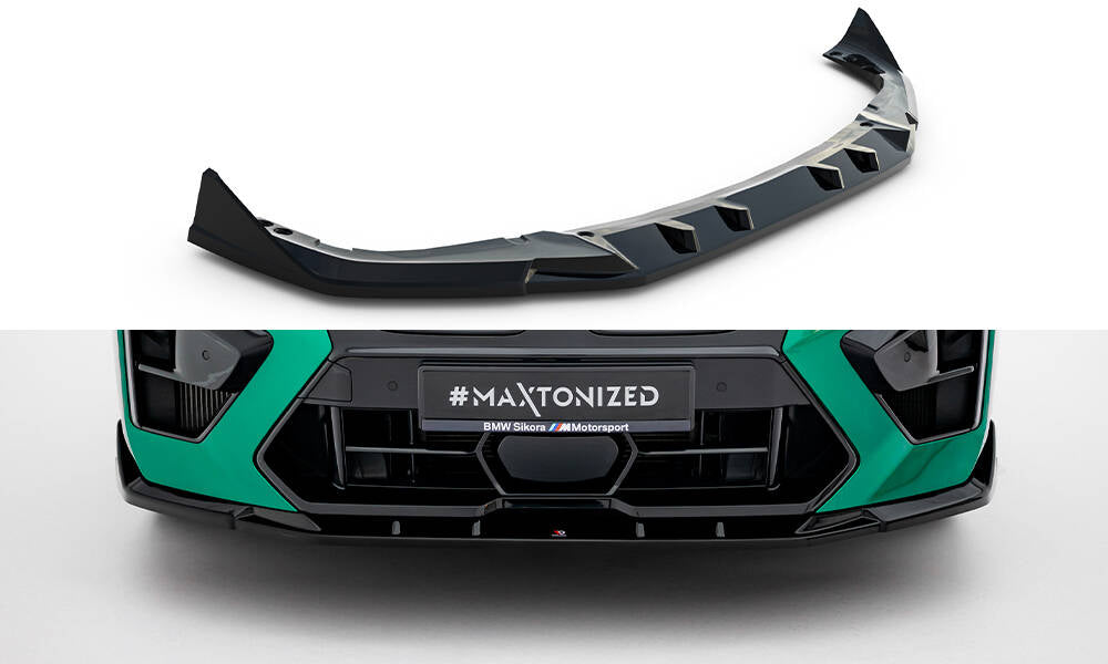 Maxton Design Street+ Spoilerlippe Front Ansatz V.2 passend für BMW X6 M F96 Facelift schwarz Hochglanz