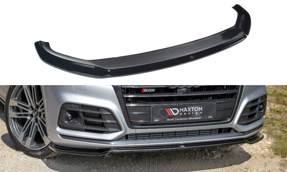 Maxton Design Street+ Spoilerlippe Front Ansatz passend für Audi SQ5/Q5 S-line Mk2 schwarz Hochglanz