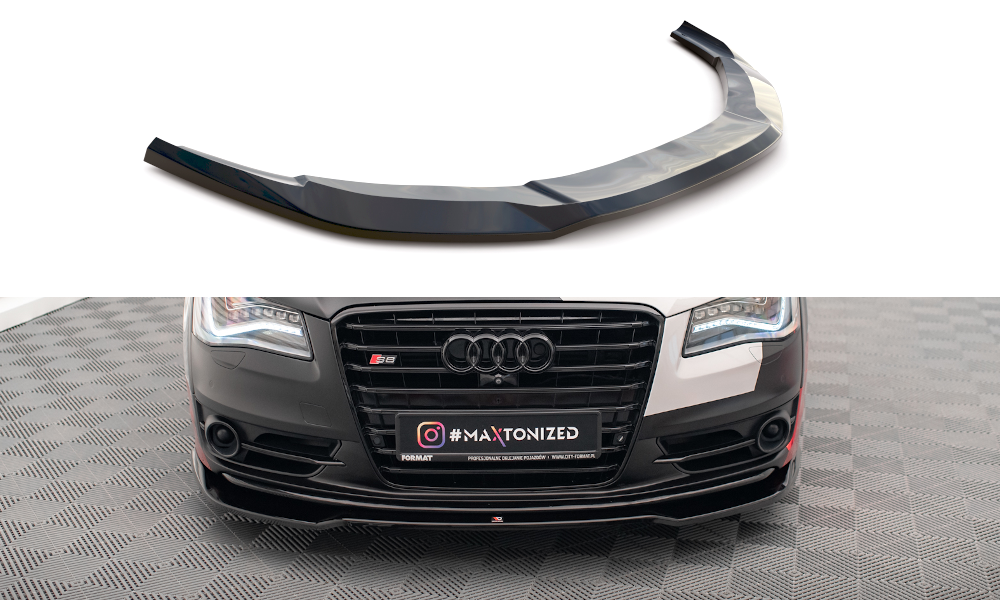 Maxton Design Street+ Spoilerlippe Front Ansatz V.1 passend für Audi S8 D4 schwarz Hochglanz