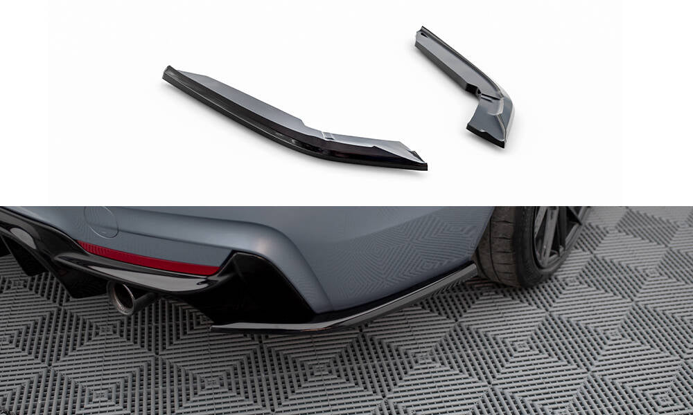 Maxton Design Heck Ansatz Flaps Diffusor V.4 passend für BMW 4er Coupe M-Paket F32 schwarz Hochglanz