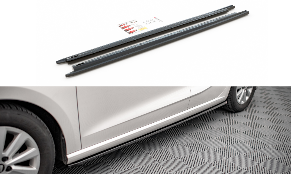 Maxton Design Street+ Seitenschweller Leisten passend für V.1 passend für Seat Ibiza FR/ Standard Mk5 schwarz Hochglanz