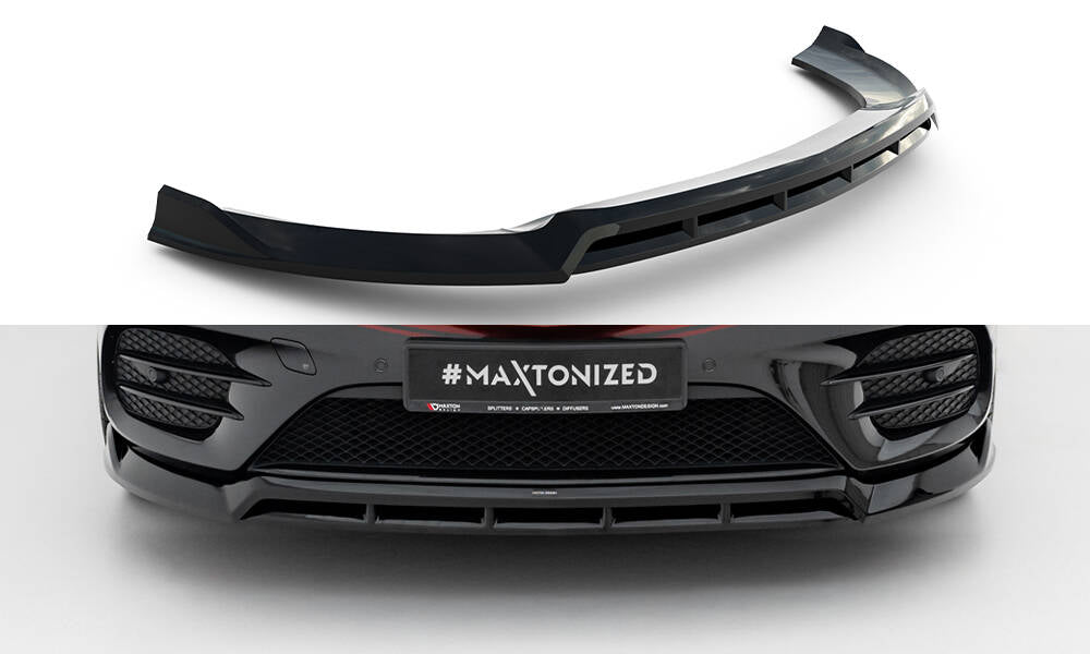 Maxton Design Street+ Spoilerlippe Front Ansatz V.6 passend für Mercedes-Benz V-Klasse AMG-Line W447 Facelift schwarz Hochglanz