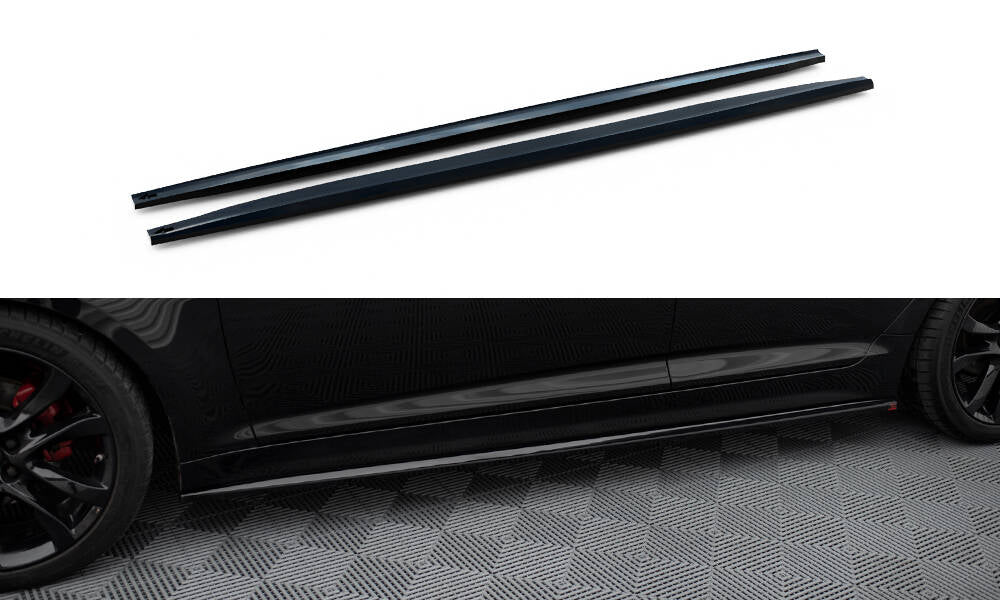 Maxton Design Street+ Seitenschweller Leisten passend für Kia Optima Mk3 schwarz Hochglanz