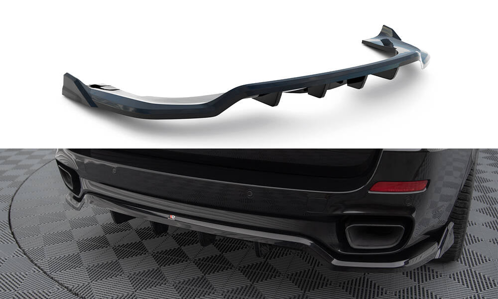 Maxton Design Street+ Mittlerer Diffusor RACE passend für BMW X5 M-Paket F15 schwarz Hochglanz