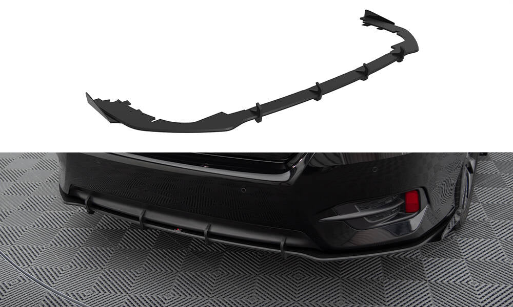 Maxton Design Street Pro Heck Ansatz Flaps Diffusor + Flaps passend für Honda Civic Mk10 schwarz Hochglanz