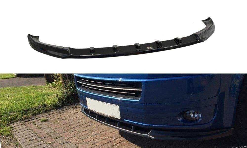 Maxton Design Street+ Spoilerlippe Front Ansatz passend für VW T5 Facelift schwarz Hochglanz