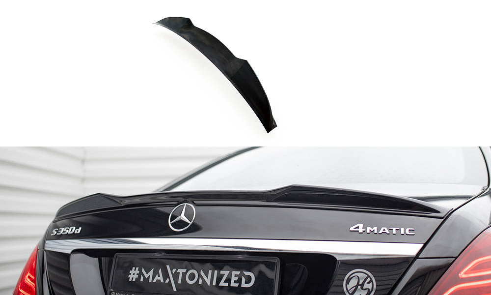Maxton Design Spoiler CAP 3D passend für Mercedes-Benz S W222 / W222 Facelift schwarz Hochglanz