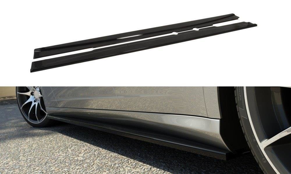 Maxton Design Street+ Seitenschweller Leisten passend für MERCEDES CLS C219 schwarz Hochglanz