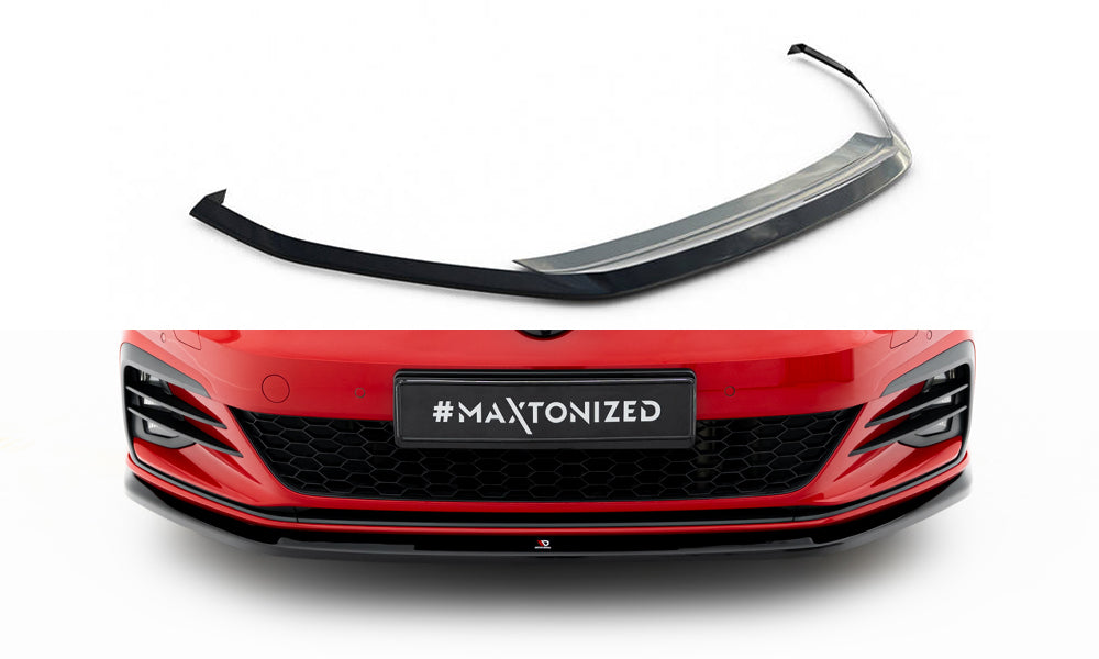 Maxton Design Street+ Spoilerlippe Front Ansatz V.3 passend für VW Golf GTI / GTD Mk7 Facelift schwarz Hochglanz