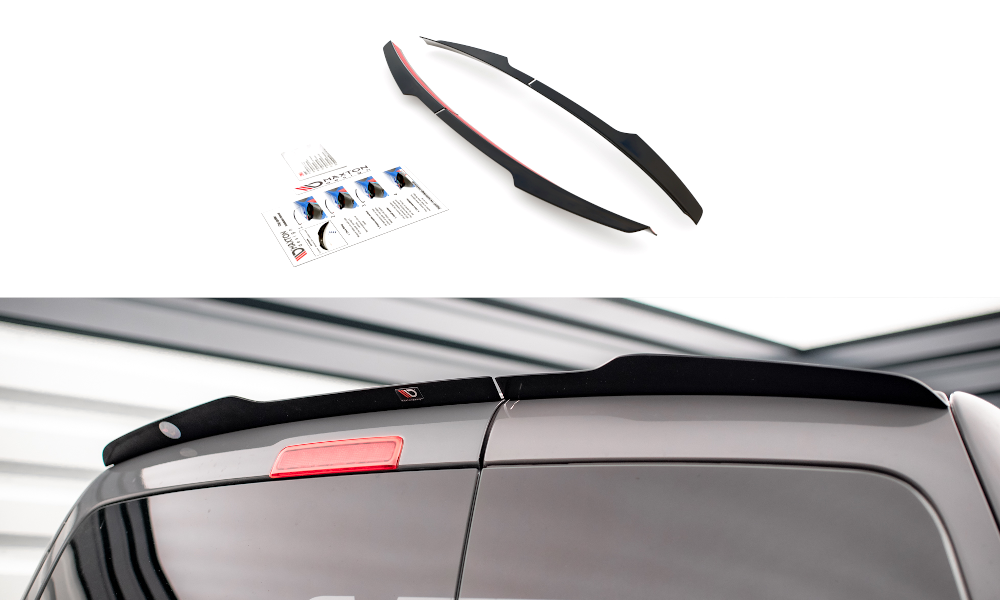 Maxton Design Spoiler CAP passend für VW Caddy Mk3 Facelift schwarz Hochglanz